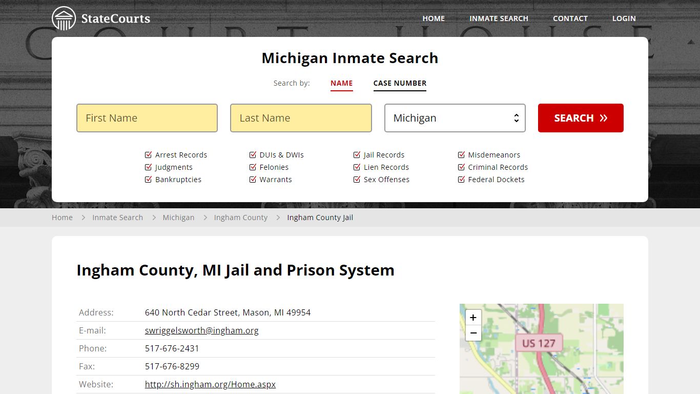 Ingham County Jail Inmate Records Search, Michigan - StateCourts
